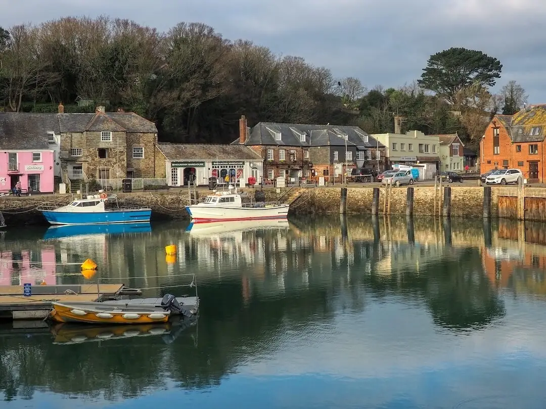 Padstow Harbour` - Cornwall Reflections of boats in a harbour surrounded by cottages