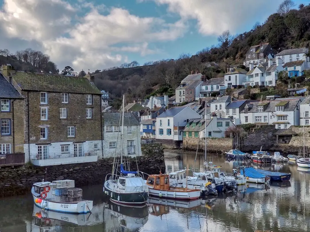 Polperro - Cornwall Cottages on a hillside overlooking a harbour